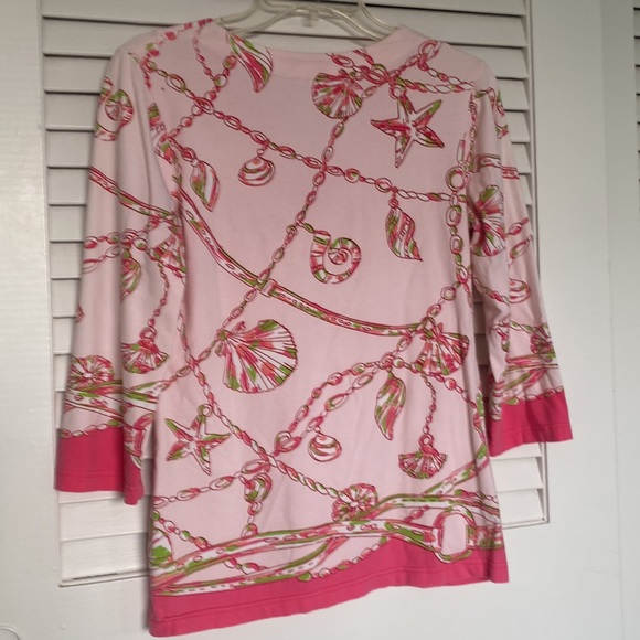 Barbara Gerwit pink and green three-quarter length sleeve top - Picture 3 of 4